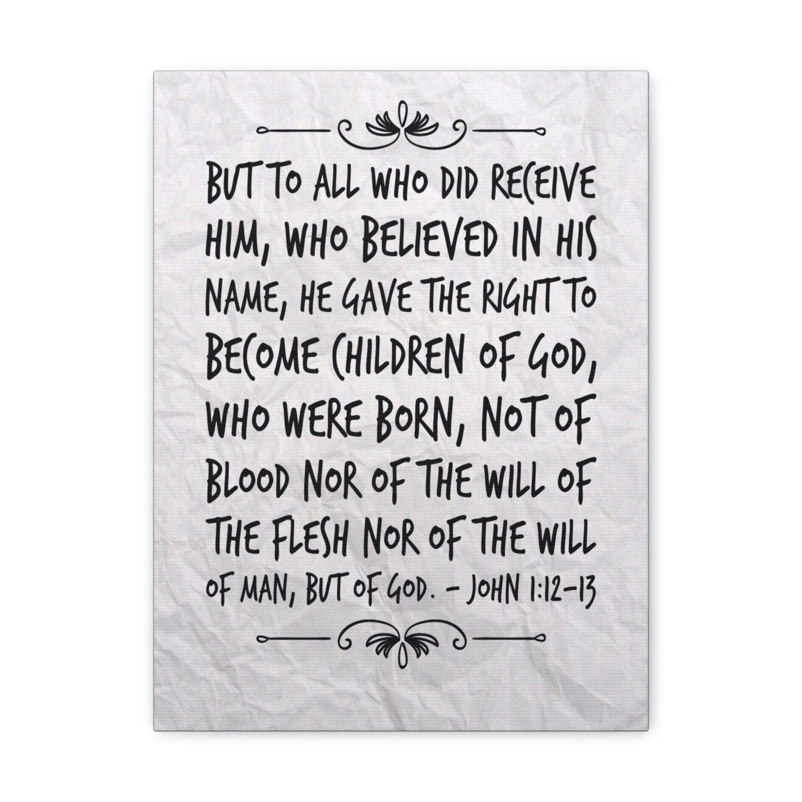 Scripture Walls Children Of God John 1:12 Bible Verse Canvas Christian Wall Art Bible Verse Print Ready To Hang Unframed-Express Your Love Gifts