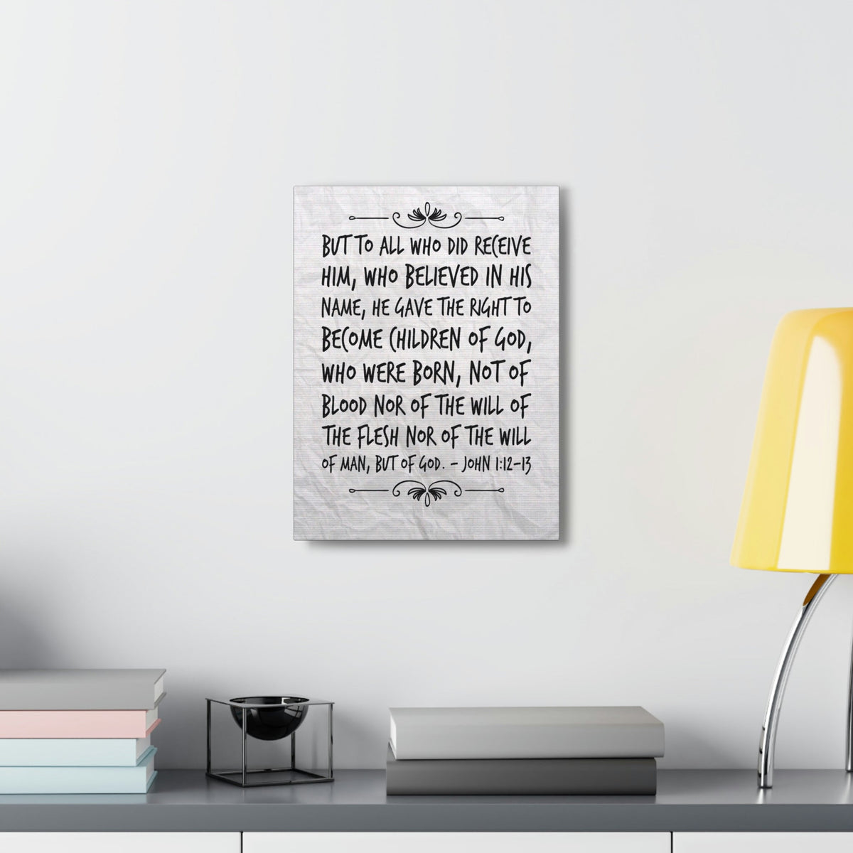 Scripture Walls Children Of God John 1:12 Bible Verse Canvas Christian Wall Art Bible Verse Print Ready To Hang Unframed-Express Your Love Gifts