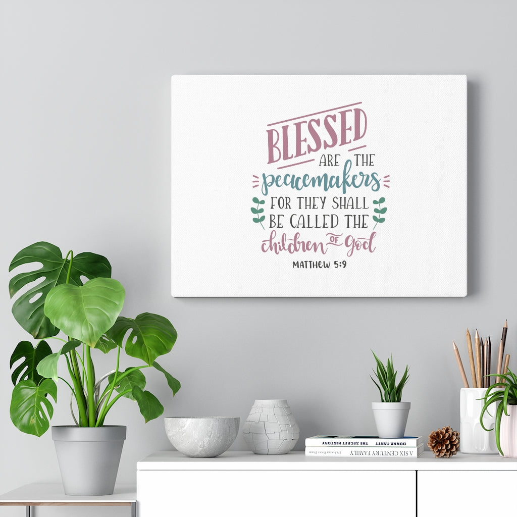 Scripture Walls Children Of God Matthew 5:9 Bible Verse Canvas Christian Wall Art Ready to Hang Unframed-Express Your Love Gifts