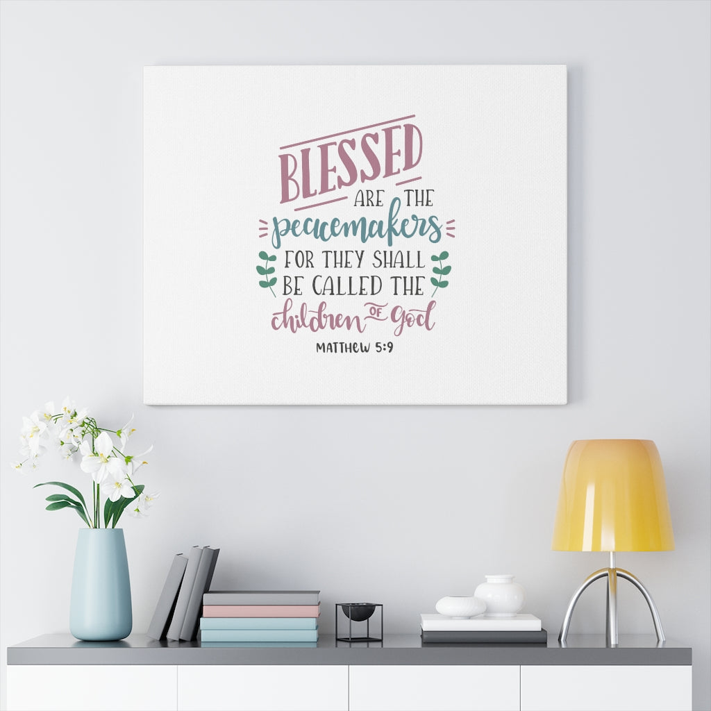 Scripture Walls Children Of God Matthew 5:9 Bible Verse Canvas Christian Wall Art Ready to Hang Unframed-Express Your Love Gifts