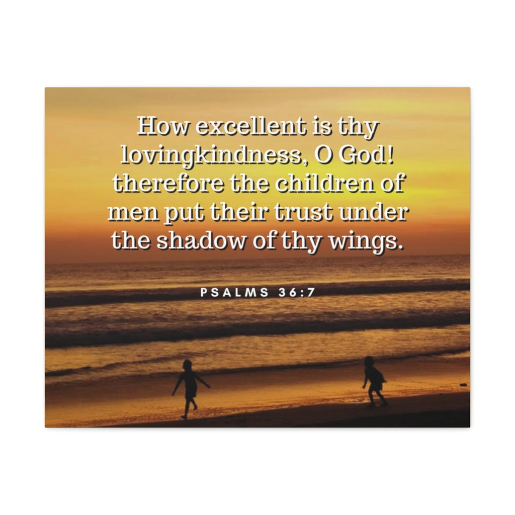 Scripture Walls Children Of Men Psalms 36:7 Bible Verse Canvas Christian Wall Art Ready to Hang Unframed-Express Your Love Gifts