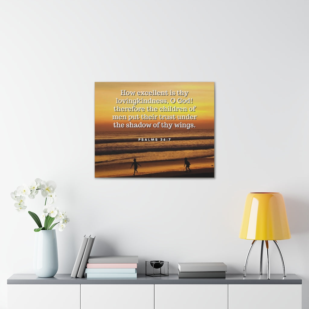 Scripture Walls Children Of Men Psalms 36:7 Bible Verse Canvas Christian Wall Art Ready to Hang Unframed-Express Your Love Gifts