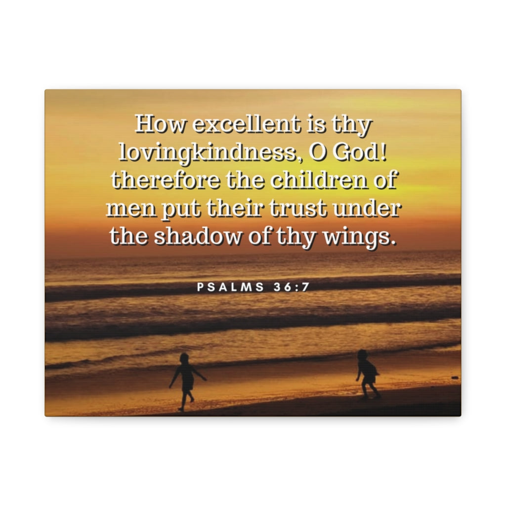 Scripture Walls Children Of Men Psalms 36:7 Bible Verse Canvas Christian Wall Art Ready to Hang Unframed-Express Your Love Gifts