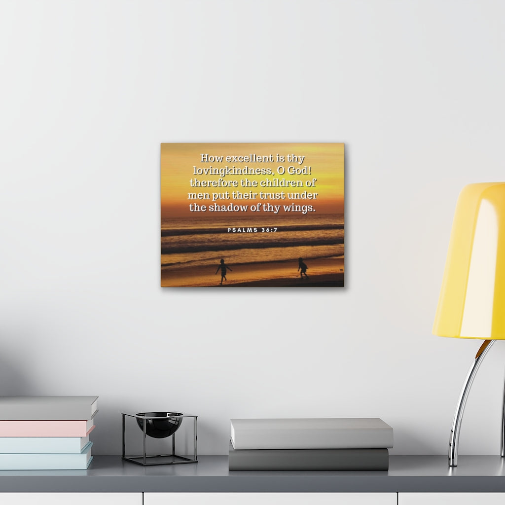 Scripture Walls Children Of Men Psalms 36:7 Bible Verse Canvas Christian Wall Art Ready to Hang Unframed-Express Your Love Gifts