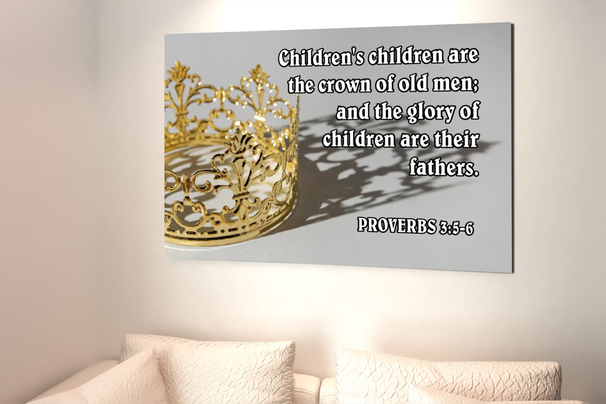 Scripture Walls Children Proverbs 17:6 Bible Verse Canvas Christian Wall Art Ready to Hang Unframed-Express Your Love Gifts