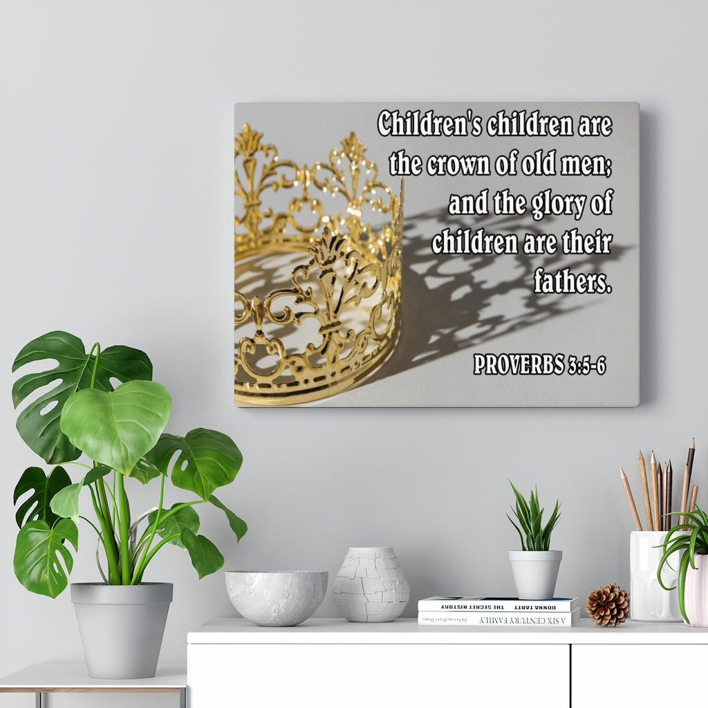 Scripture Walls Children Proverbs 17:6 Bible Verse Canvas Christian Wall Art Ready to Hang Unframed-Express Your Love Gifts