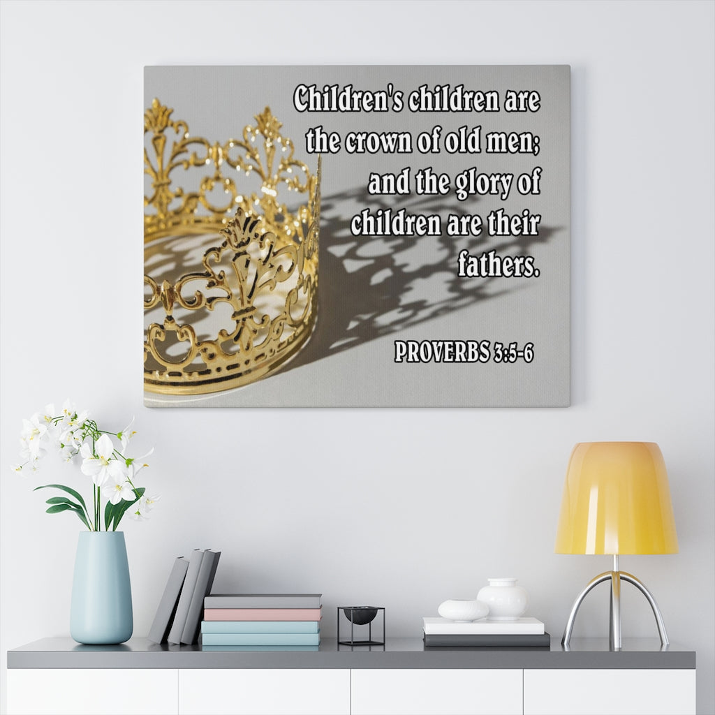 Scripture Walls Children Proverbs 17:6 Bible Verse Canvas Christian Wall Art Ready to Hang Unframed-Express Your Love Gifts