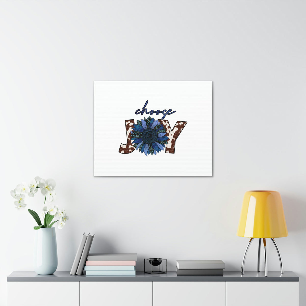 Scripture Walls Choose Joy Philippians 4:4 Blue Flower Christian Wall Art Bible Verse Print Ready to Hang Unframed-Express Your Love Gifts