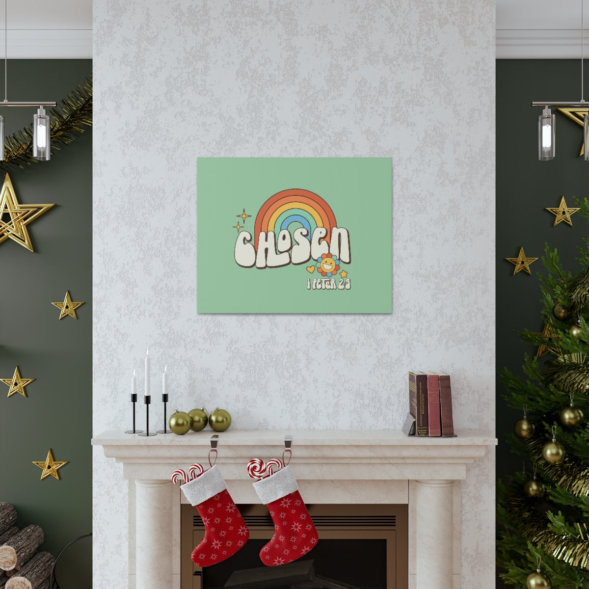 Scripture Walls Chosen Rainbow 1 Peter 2:9 Bible Verse Canvas Christian Wall Art Ready to Hang Unframed-Express Your Love Gifts