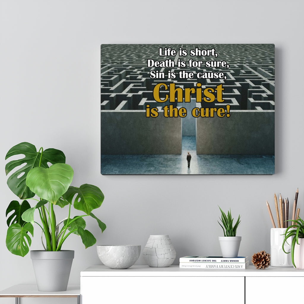 Scripture Walls Christ Cures Romans 6:23 Bible Verse Canvas Christian Wall Art Ready to Hang Unframed-Express Your Love Gifts