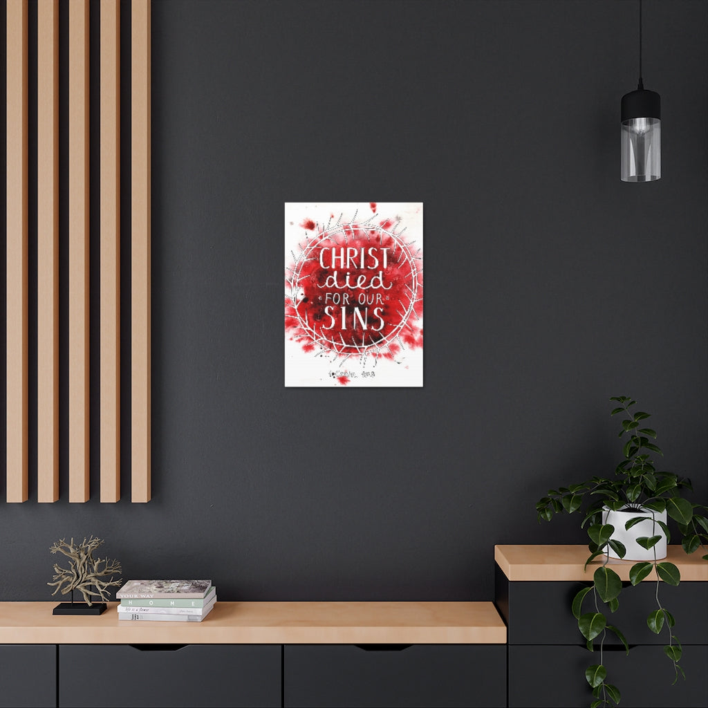 Scripture Walls Christ Died For Our Sins 1 Corinthians 15:3 Bible Verse Canvas Christian Wall Art Ready To Hang Unframed-Express Your Love Gifts