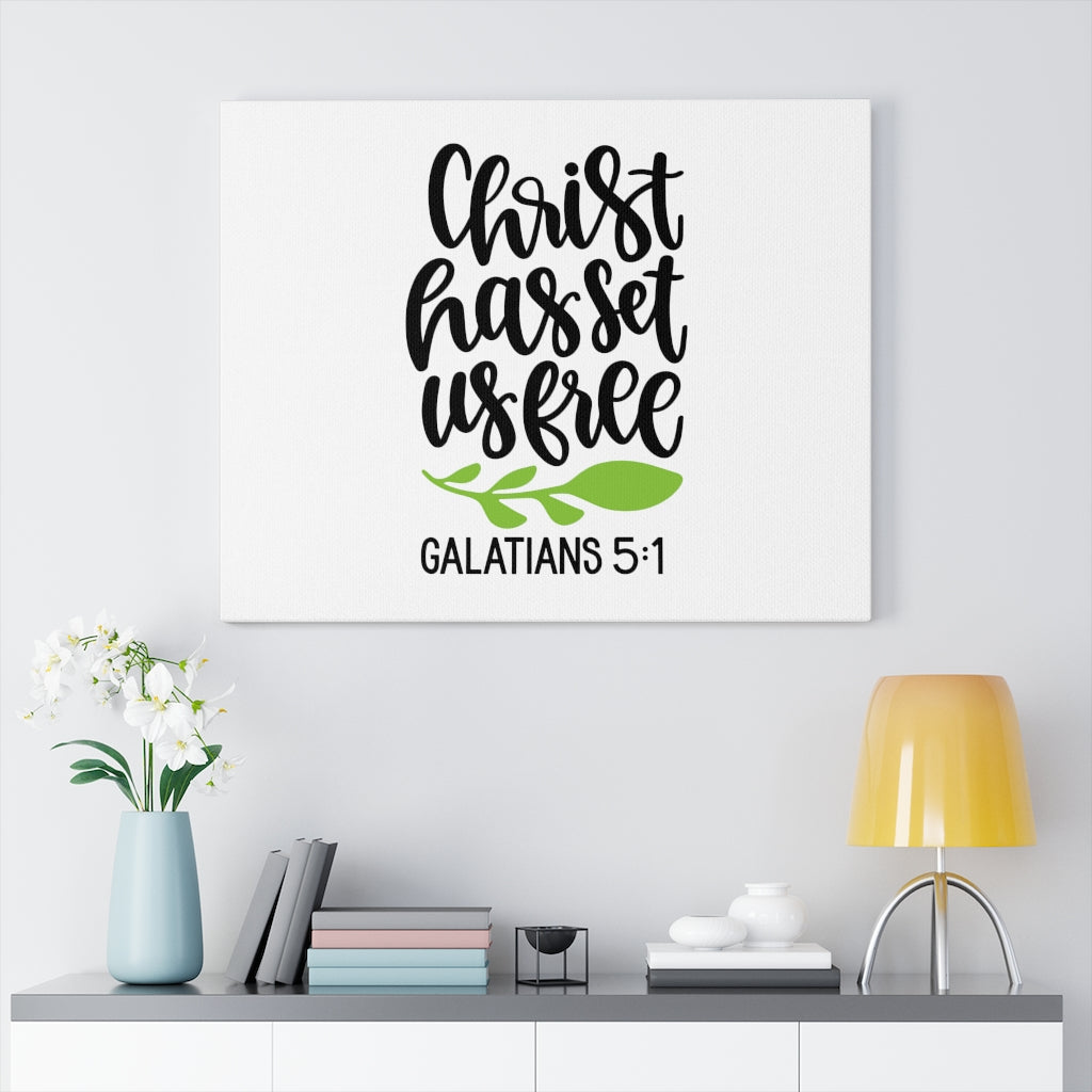 Scripture Walls Christ Has Set Us Free Galatians 5:1 Bible Verse Canvas Christian Wall Art Ready to Hang Unframed-Express Your Love Gifts