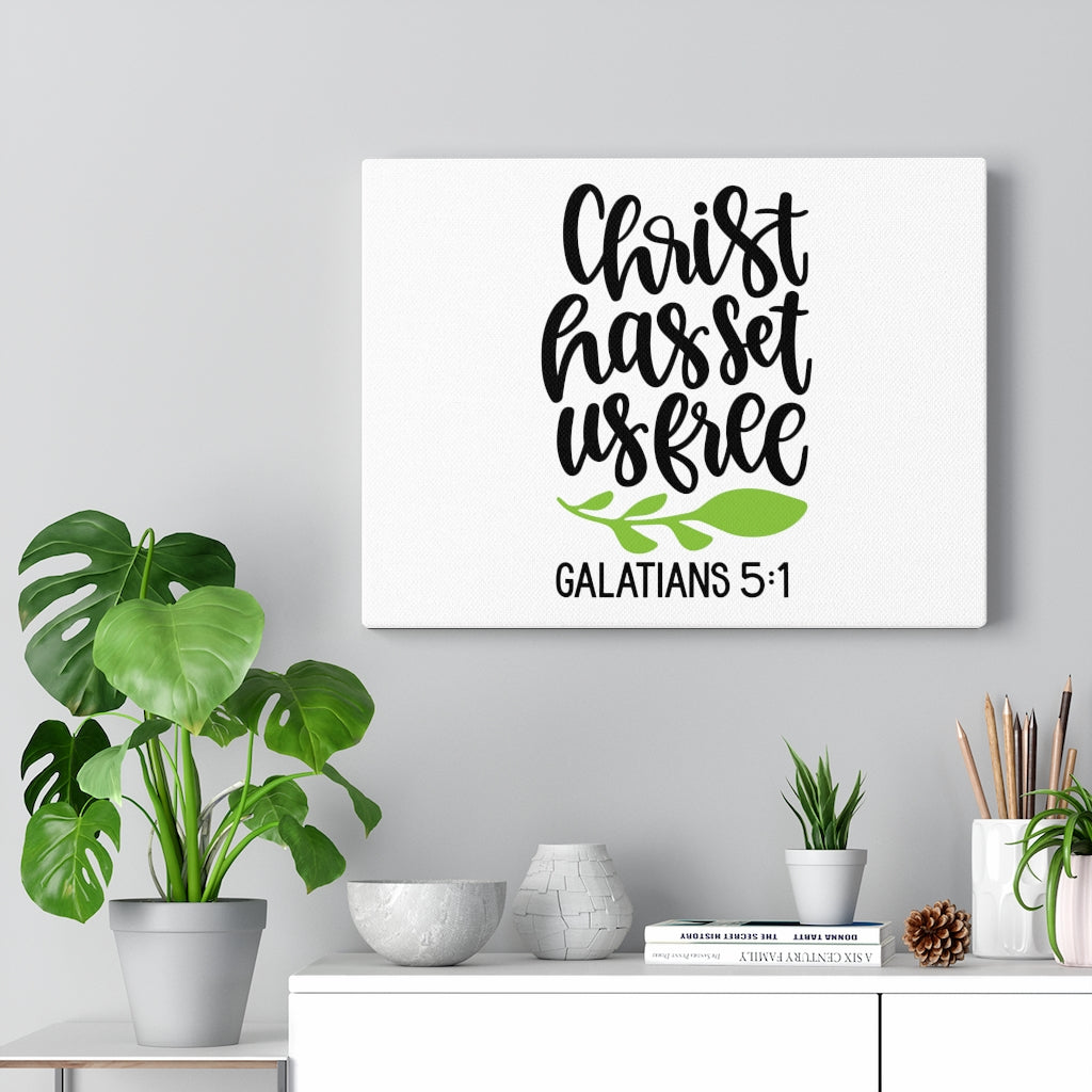 Scripture Walls Christ Has Set Us Free Galatians 5:1 Bible Verse Canvas Christian Wall Art Ready to Hang Unframed-Express Your Love Gifts
