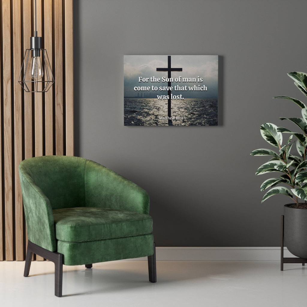 Scripture Walls Christ Saves Matthew 18:11 Bible Verse Canvas Christian Wall Art Ready to Hang Unframed-Express Your Love Gifts