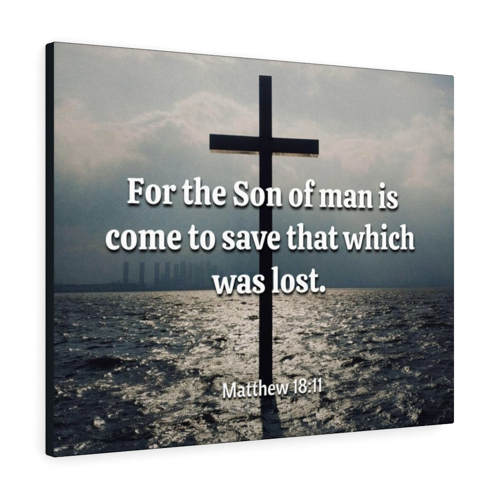 Scripture Walls Christ Saves Matthew 18:11 Bible Verse Canvas Christian Wall Art Ready to Hang Unframed-Express Your Love Gifts