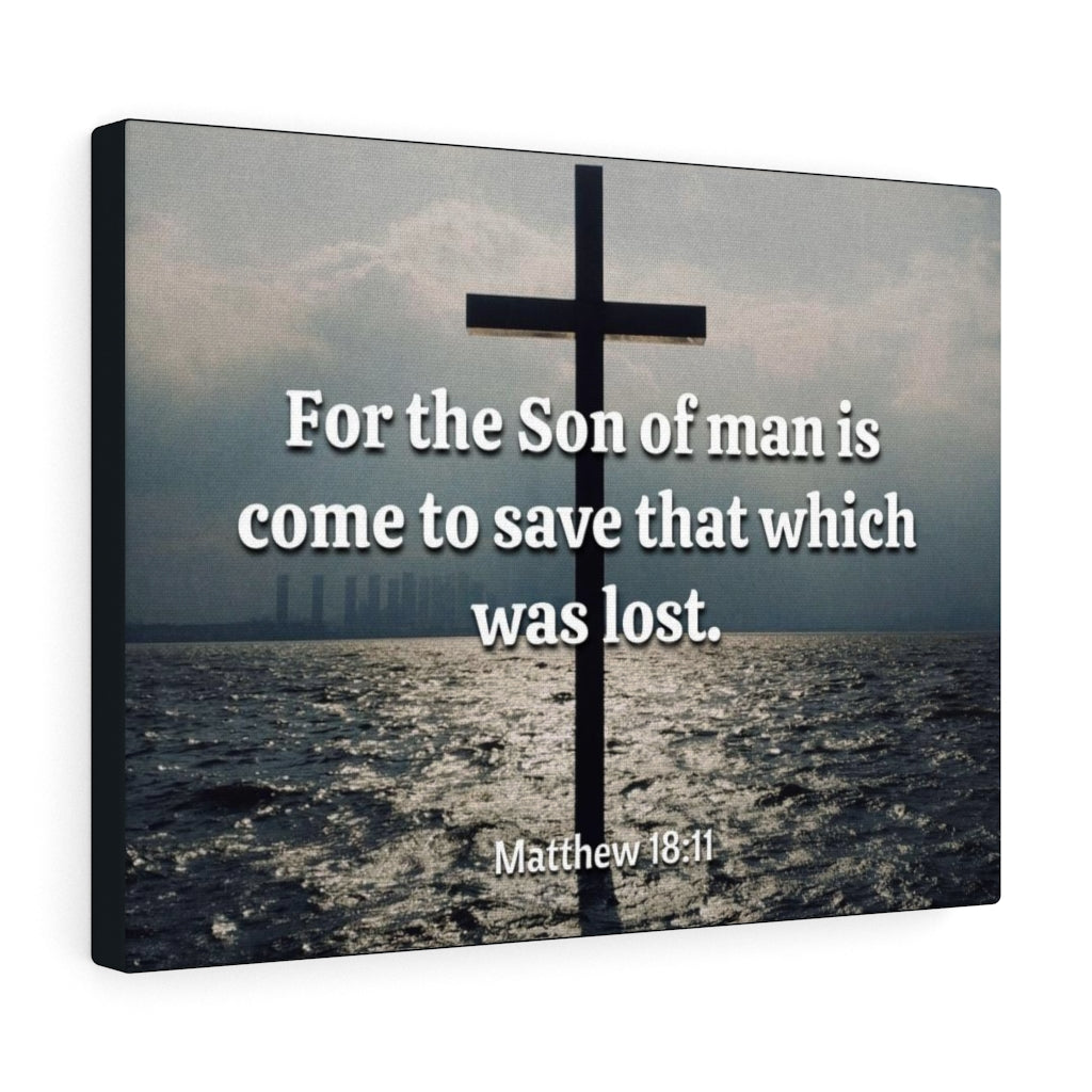 Scripture Walls Christ Saves Matthew 18:11 Bible Verse Canvas Christian Wall Art Ready to Hang Unframed-Express Your Love Gifts