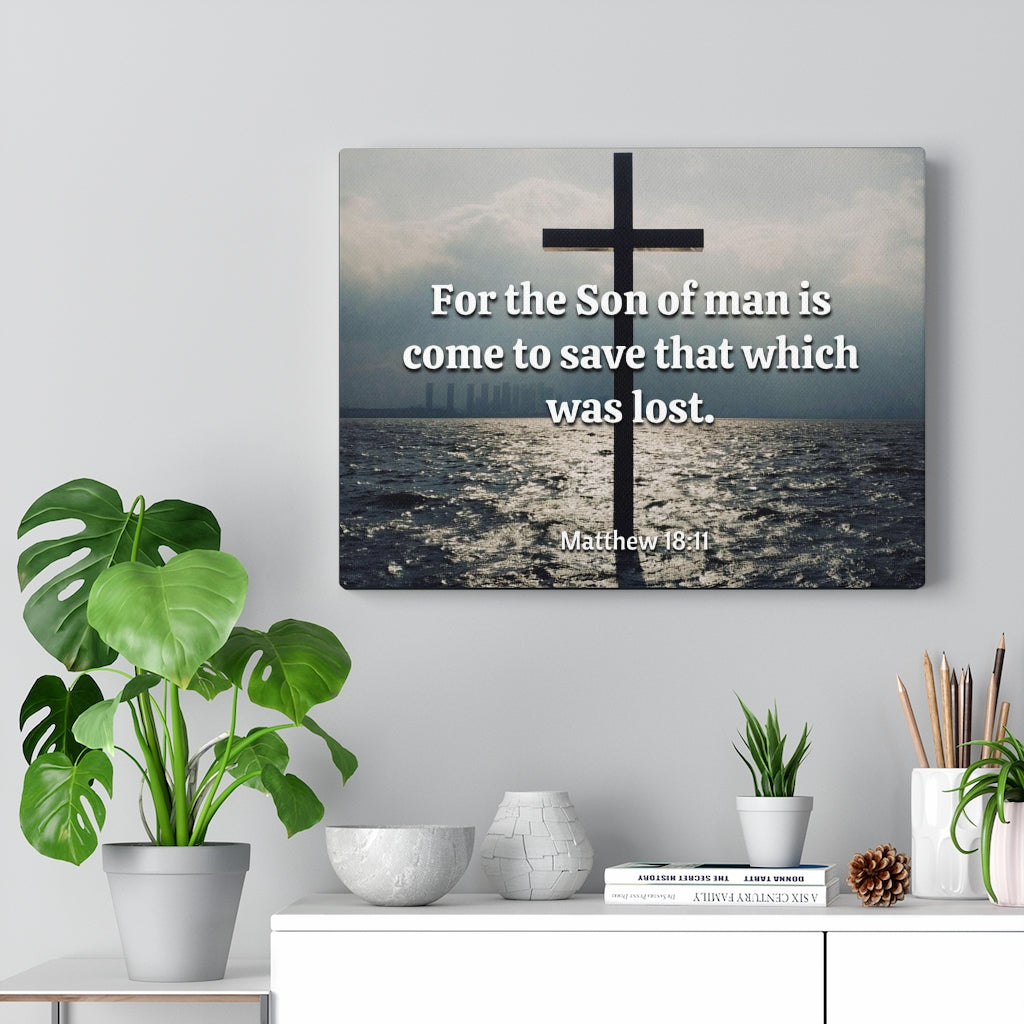 Scripture Walls Christ Saves Matthew 18:11 Bible Verse Canvas Christian Wall Art Ready to Hang Unframed-Express Your Love Gifts