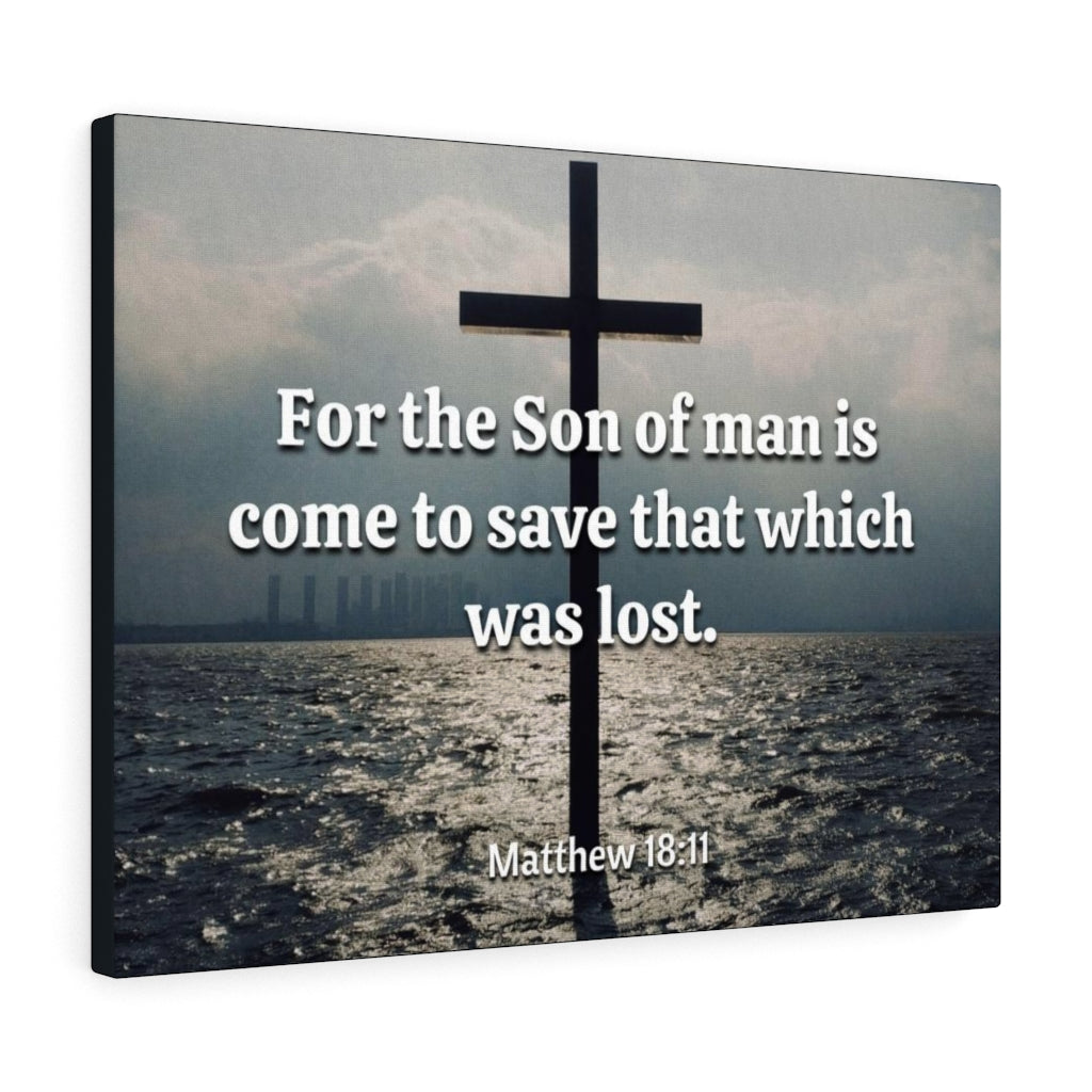 Scripture Walls Christ Saves Matthew 18:11 Bible Verse Canvas Christian Wall Art Ready to Hang Unframed-Express Your Love Gifts