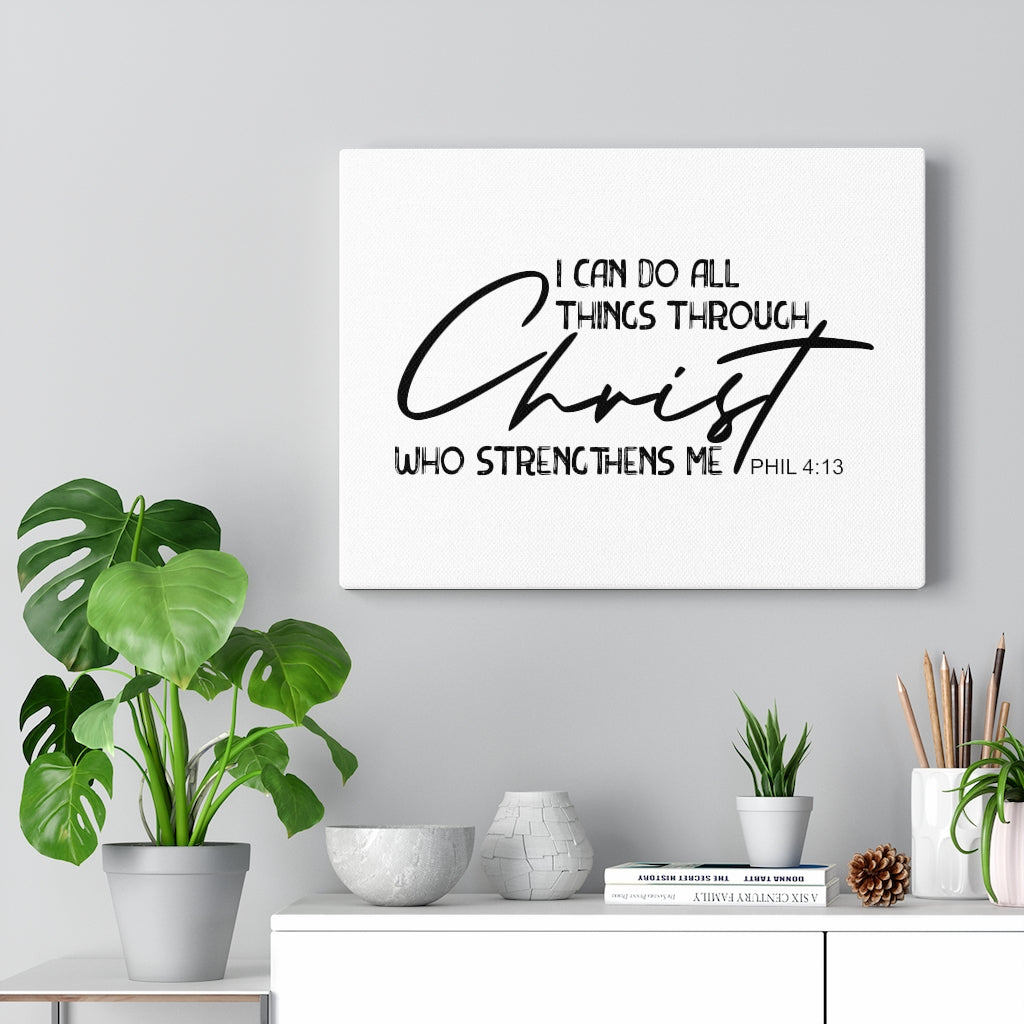 Scripture Walls Christ Who Strengthens Me Phil 4:13 Bible Verse Canvas Christian Wall Art Ready to Hang Unframed-Express Your Love Gifts