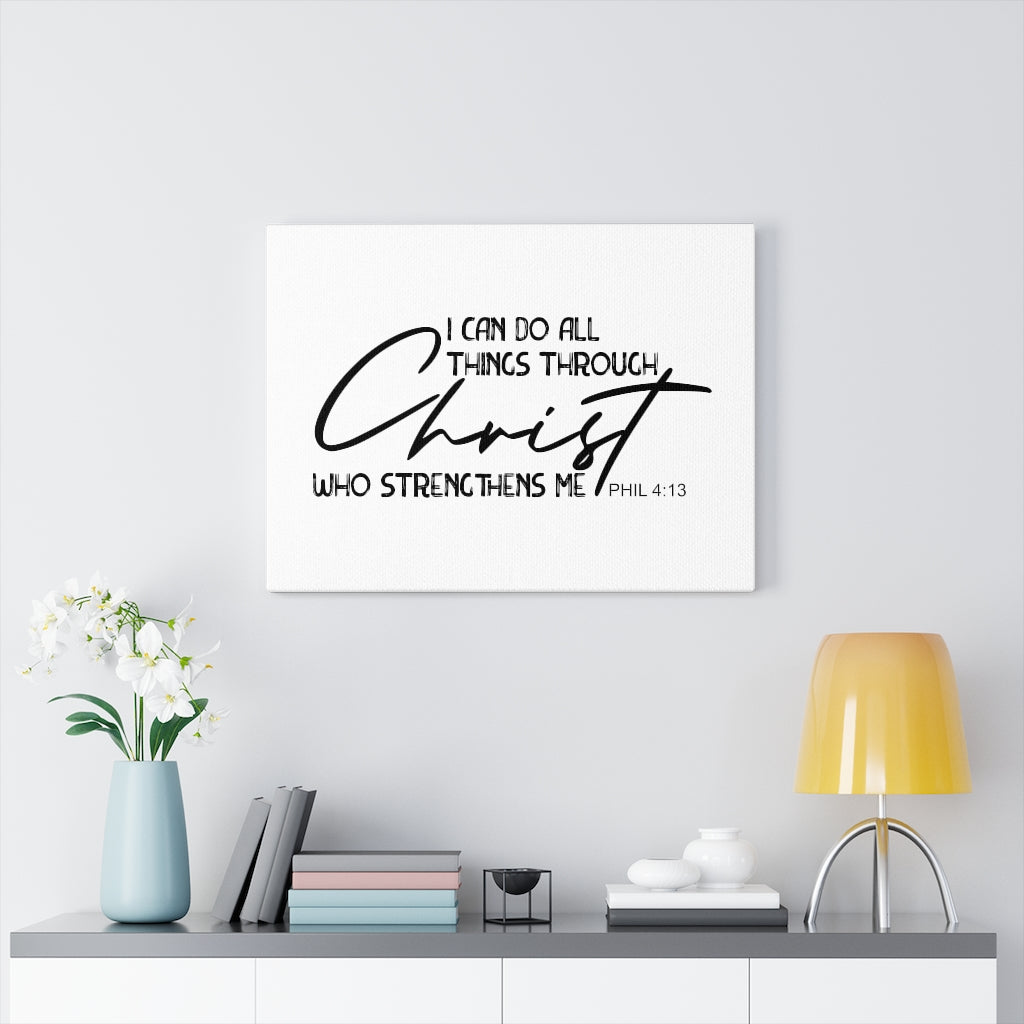 Scripture Walls Christ Who Strengthens Me Phil 4:13 Bible Verse Canvas Christian Wall Art Ready to Hang Unframed-Express Your Love Gifts