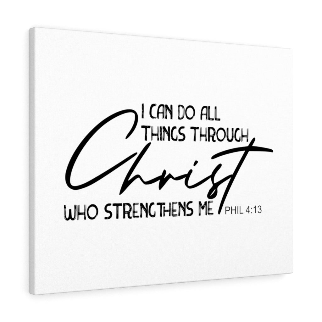 Scripture Walls Christ Who Strengthens Me Phil 4:13 Bible Verse Canvas Christian Wall Art Ready to Hang Unframed-Express Your Love Gifts