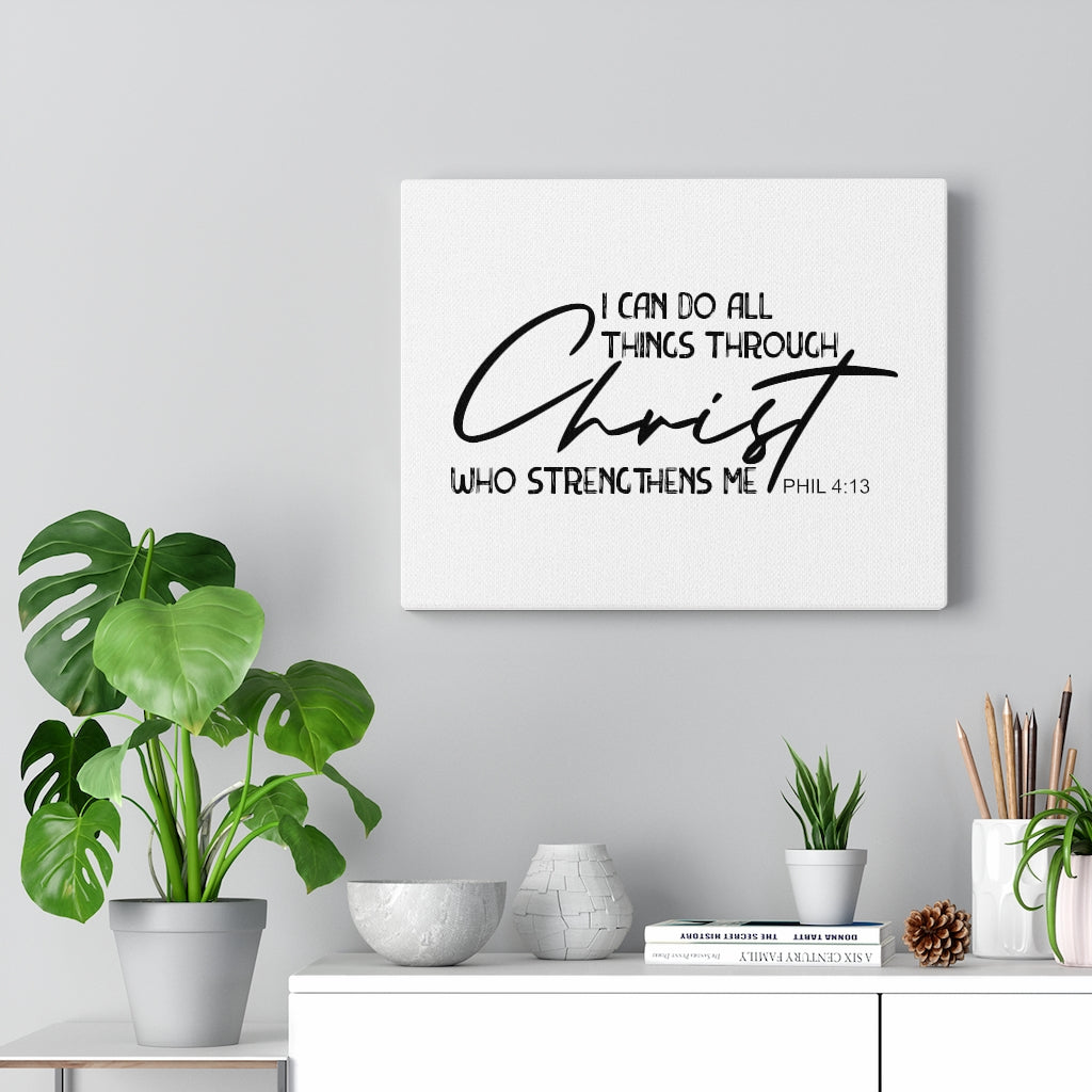 Scripture Walls Christ Who Strengthens Me Phil 4:13 Bible Verse Canvas Christian Wall Art Ready to Hang Unframed-Express Your Love Gifts