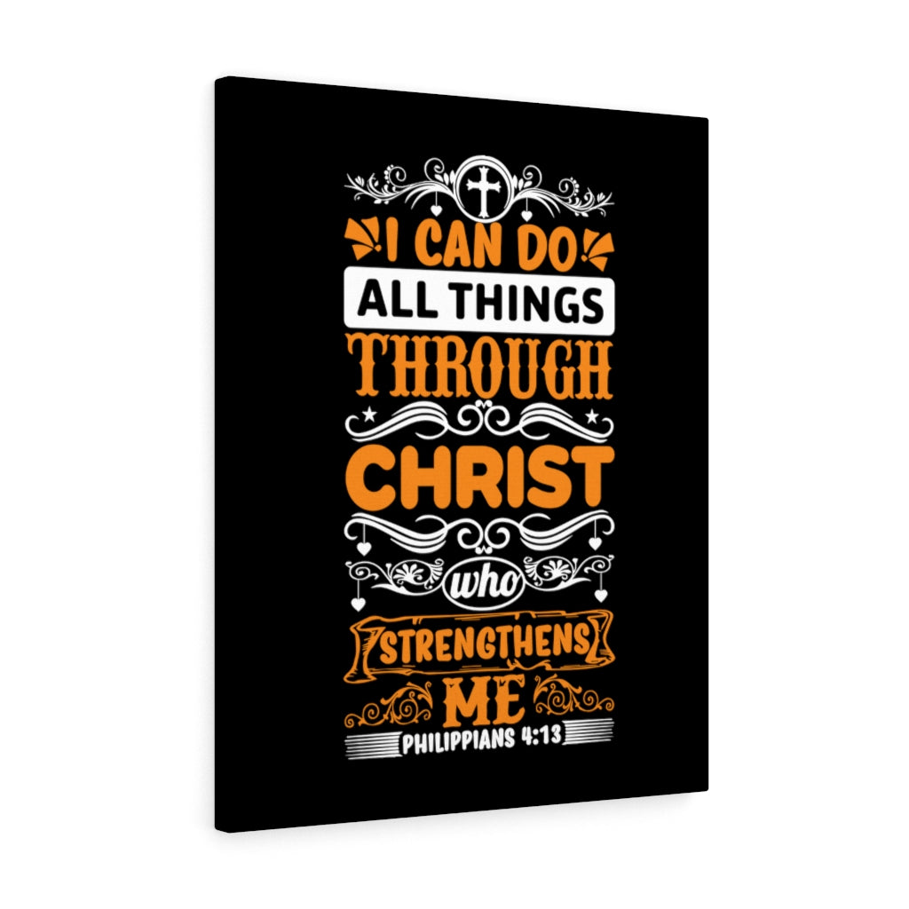 Scripture Walls Christ Who Strengthens Me Philippians 4:13 Bible Verse Canvas Christian Wall Art Ready to Hang Unframed-Express Your Love Gifts