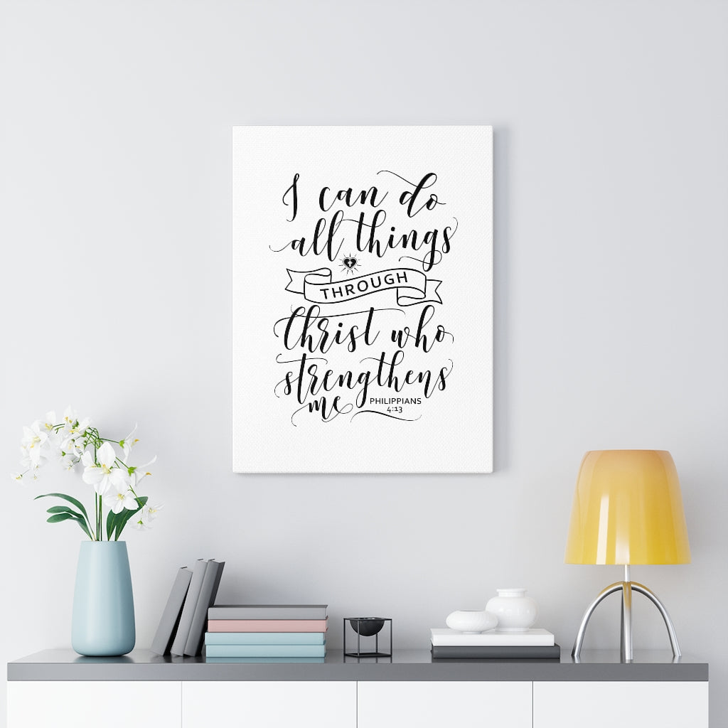 Scripture Walls Christ Who Strengthens Me Philippians 4:13 Bible Verse Canvas Christian Wall Art Ready to Hang Unframed-Express Your Love Gifts
