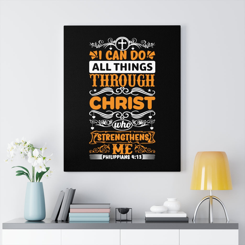 Scripture Walls Christ Who Strengthens Me Philippians 4:13 Bible Verse Canvas Christian Wall Art Ready to Hang Unframed-Express Your Love Gifts