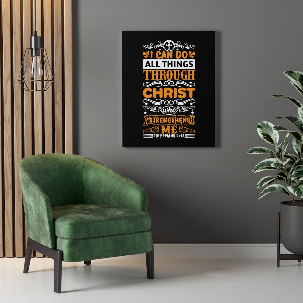 Scripture Walls Christ Who Strengthens Me Philippians 4:13 Bible Verse Canvas Christian Wall Art Ready to Hang Unframed-Express Your Love Gifts