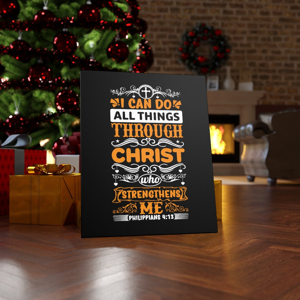 Scripture Walls Christ Who Strengthens Me Philippians 4:13 Bible Verse Canvas Christian Wall Art Ready to Hang Unframed-Express Your Love Gifts