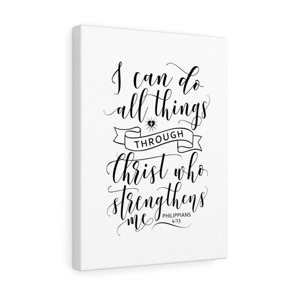 Scripture Walls Christ Who Strengthens Me Philippians 4:13 Bible Verse Canvas Christian Wall Art Ready to Hang Unframed-Express Your Love Gifts