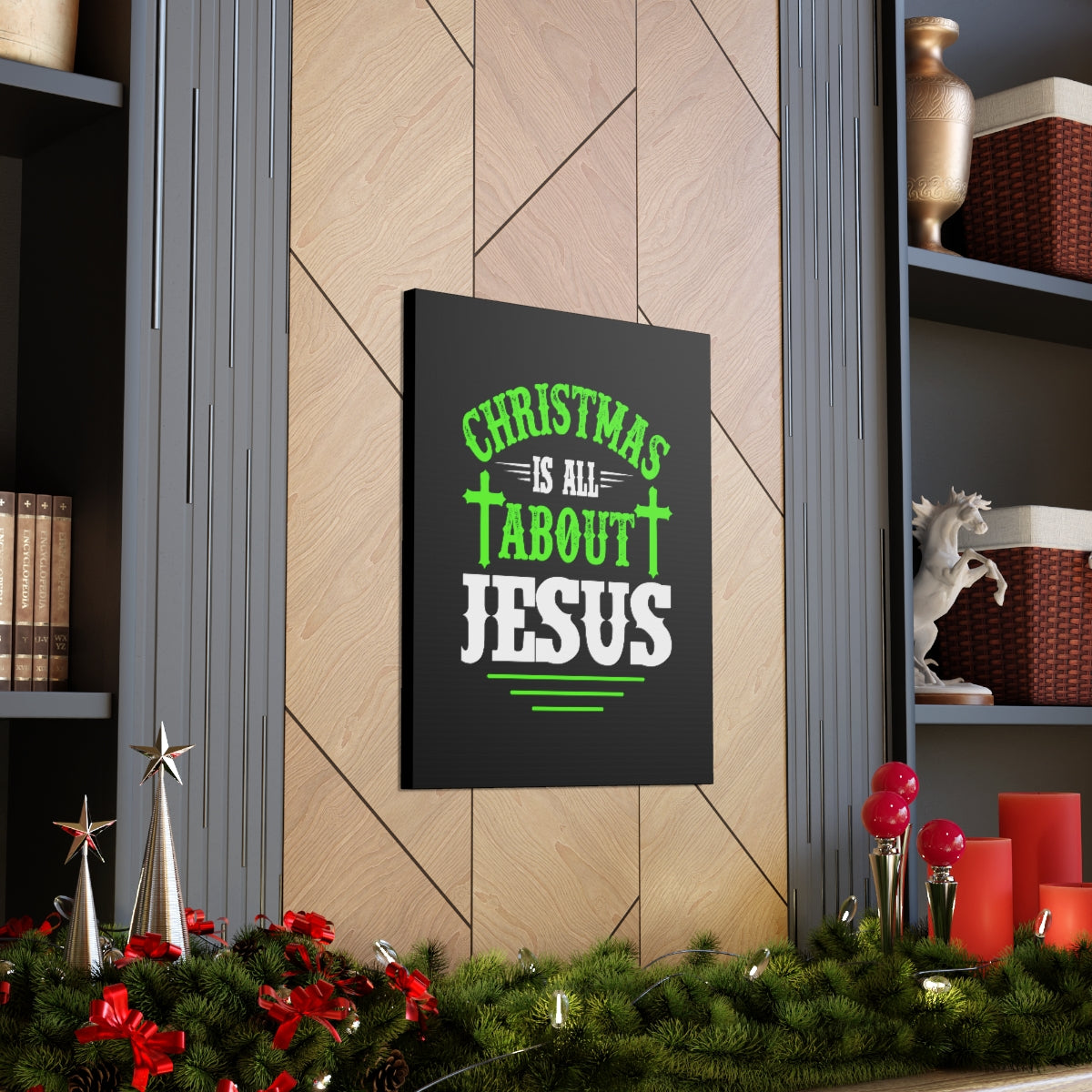 Scripture Walls Christmas Is All About Jesus Luke 2:11 Christian Wall Art Bible Verse Print Ready to Hang Unframed-Express Your Love Gifts