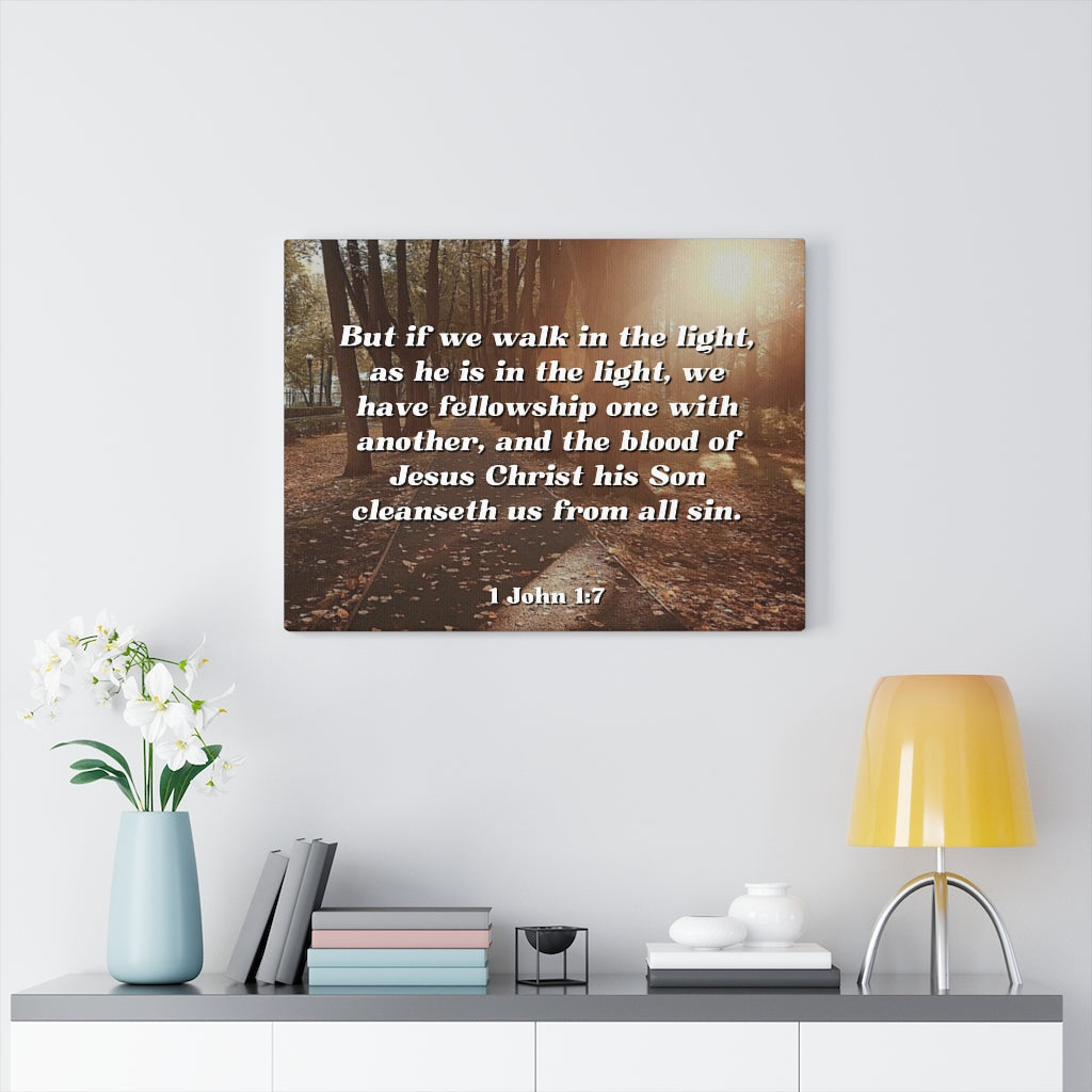 Scripture Walls Cleanseth Us 1 John 1:7 Bible Verse Canvas Christian Wall Art Ready to Hang Unframed-Express Your Love Gifts