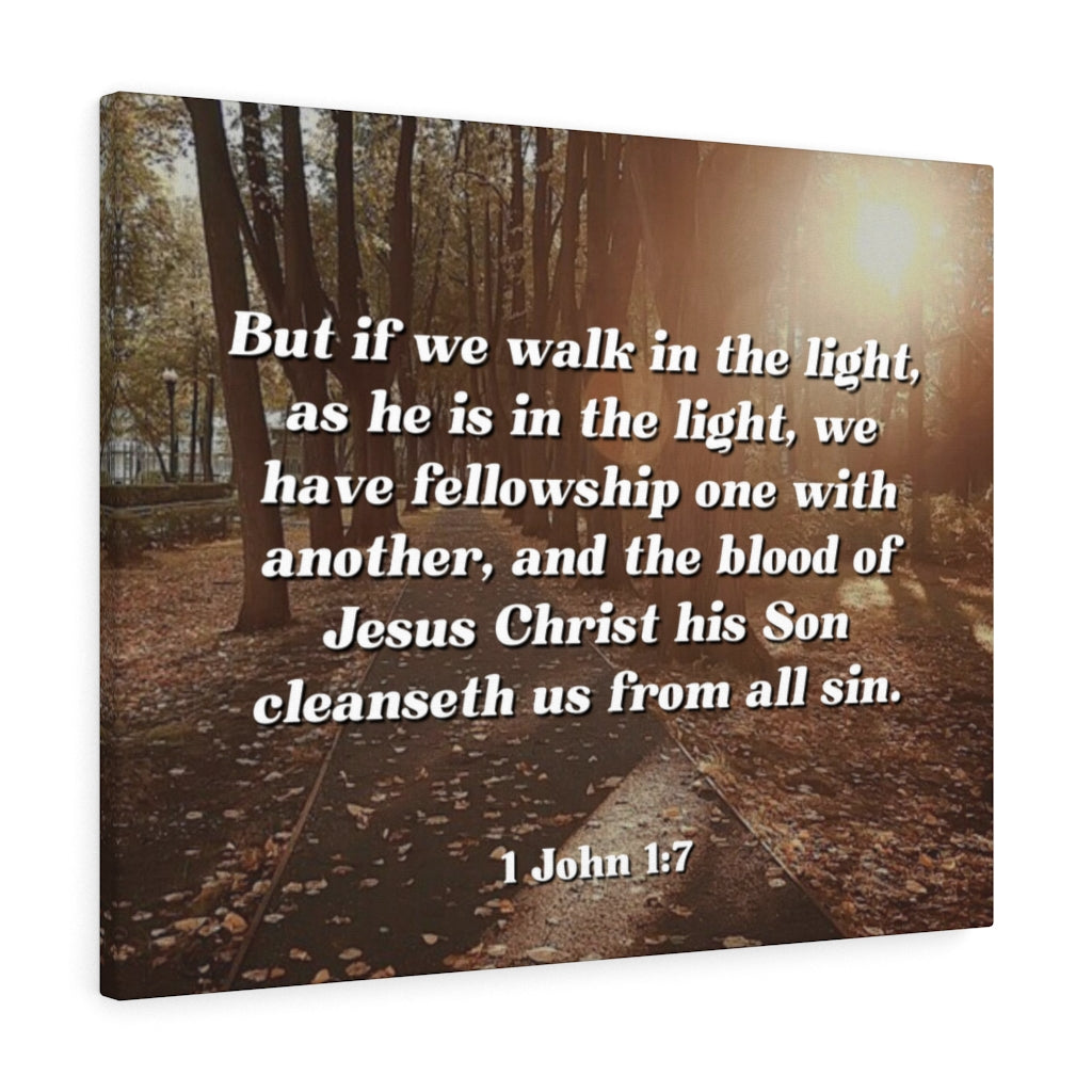 Scripture Walls Cleanseth Us 1 John 1:7 Bible Verse Canvas Christian Wall Art Ready to Hang Unframed-Express Your Love Gifts