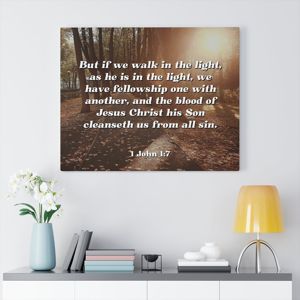 Scripture Walls Cleanseth Us 1 John 1:7 Bible Verse Canvas Christian Wall Art Ready to Hang Unframed-Express Your Love Gifts
