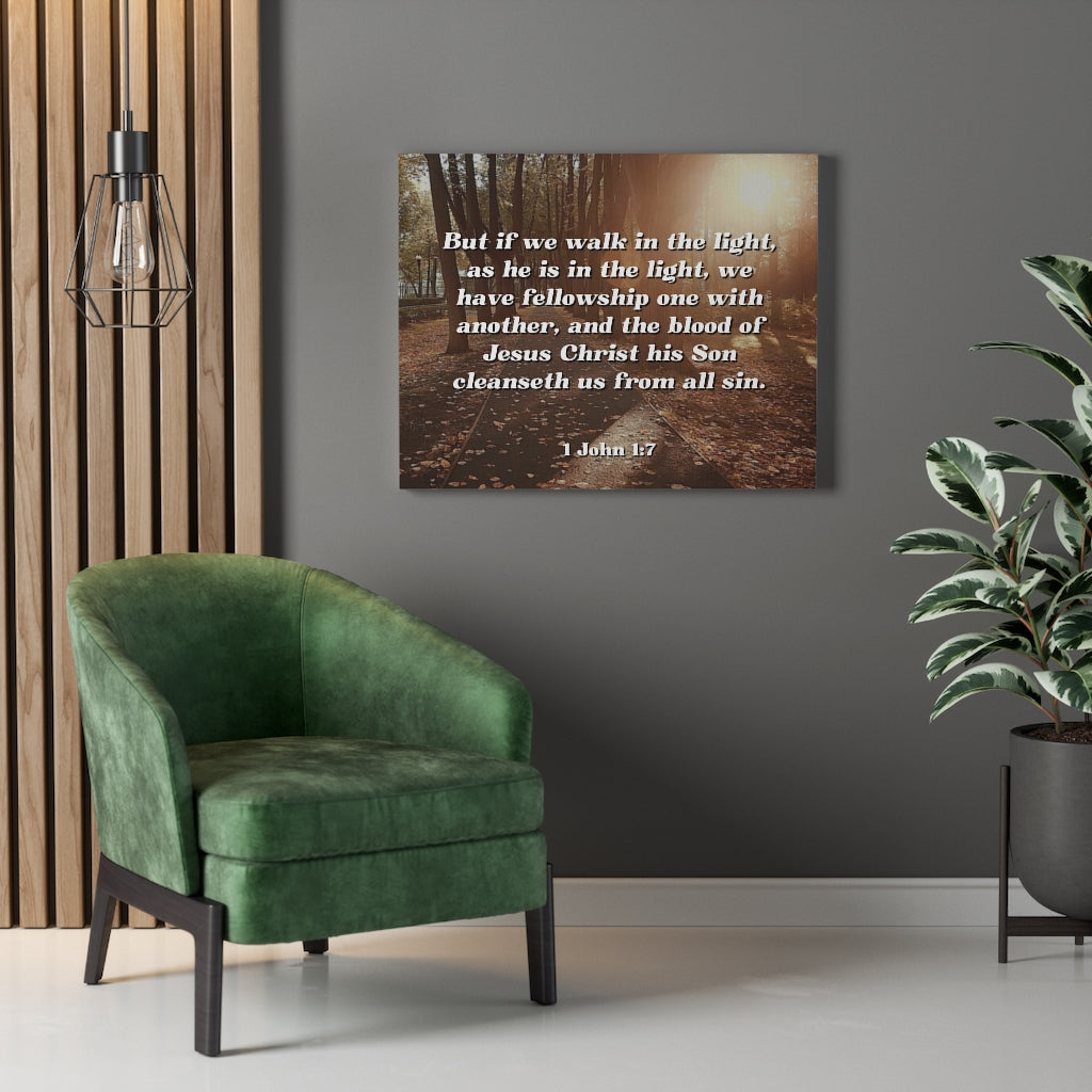 Scripture Walls Cleanseth Us 1 John 1:7 Bible Verse Canvas Christian Wall Art Ready to Hang Unframed-Express Your Love Gifts