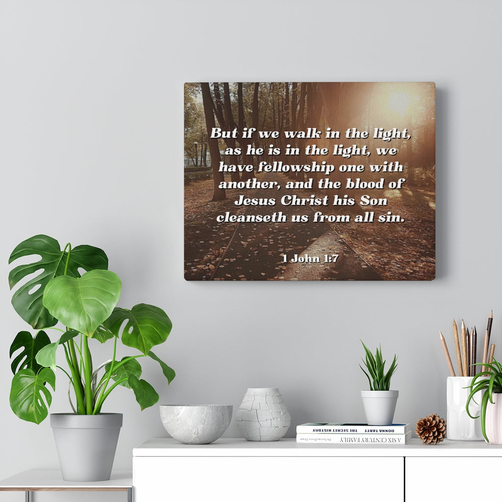 Scripture Walls Cleanseth Us 1 John 1:7 Bible Verse Canvas Christian Wall Art Ready to Hang Unframed-Express Your Love Gifts