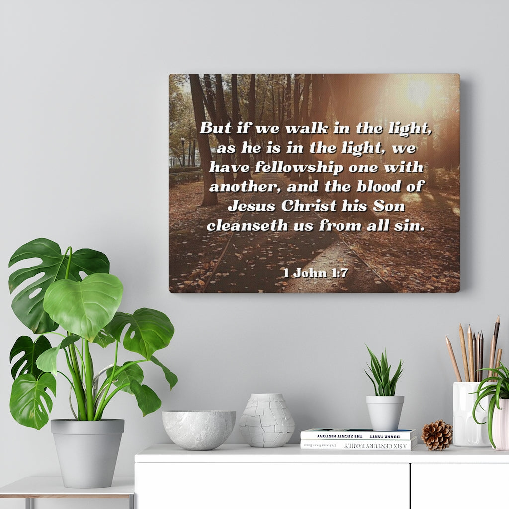 Scripture Walls Cleanseth Us 1 John 1:7 Bible Verse Canvas Christian Wall Art Ready to Hang Unframed-Express Your Love Gifts