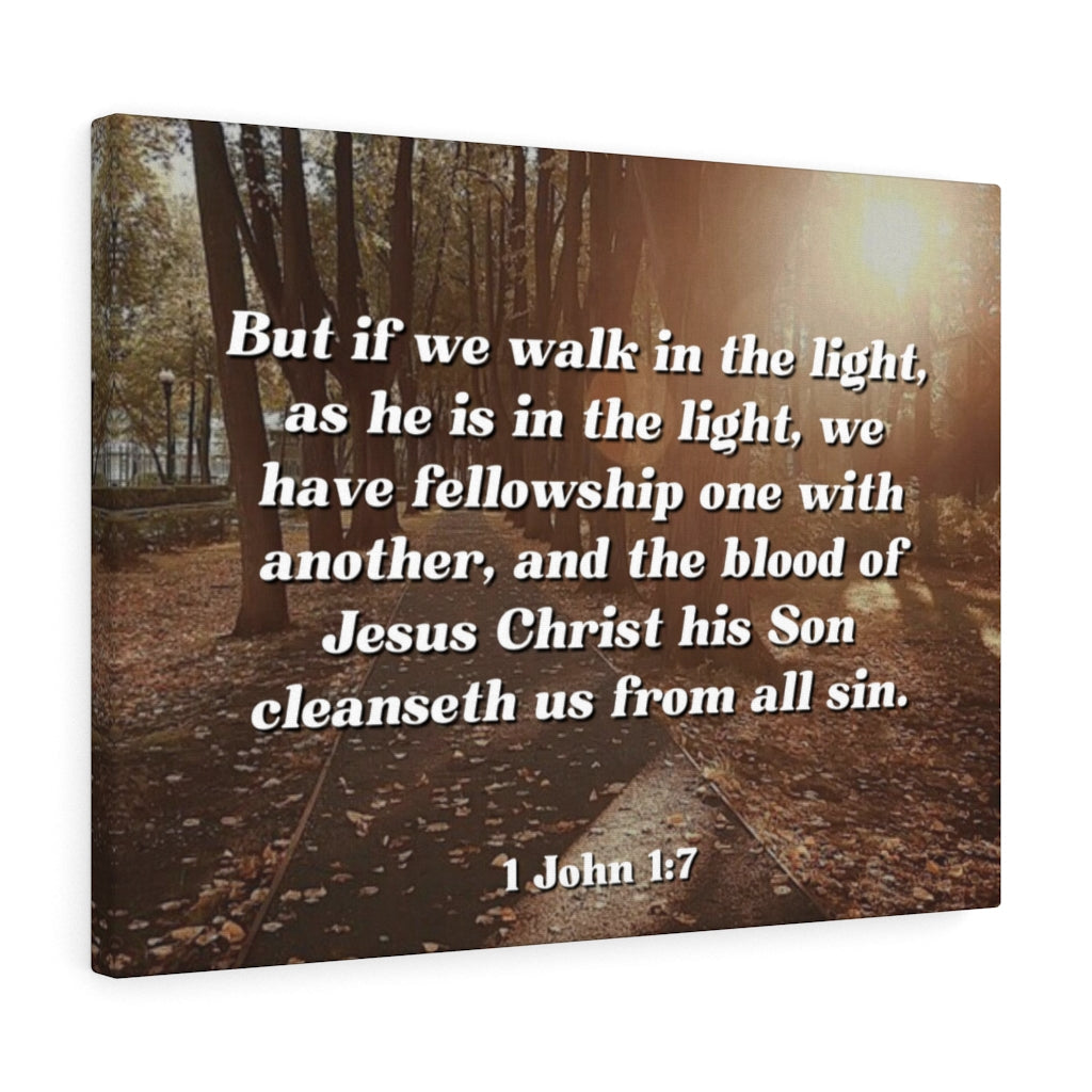 Scripture Walls Cleanseth Us 1 John 1:7 Bible Verse Canvas Christian Wall Art Ready to Hang Unframed-Express Your Love Gifts