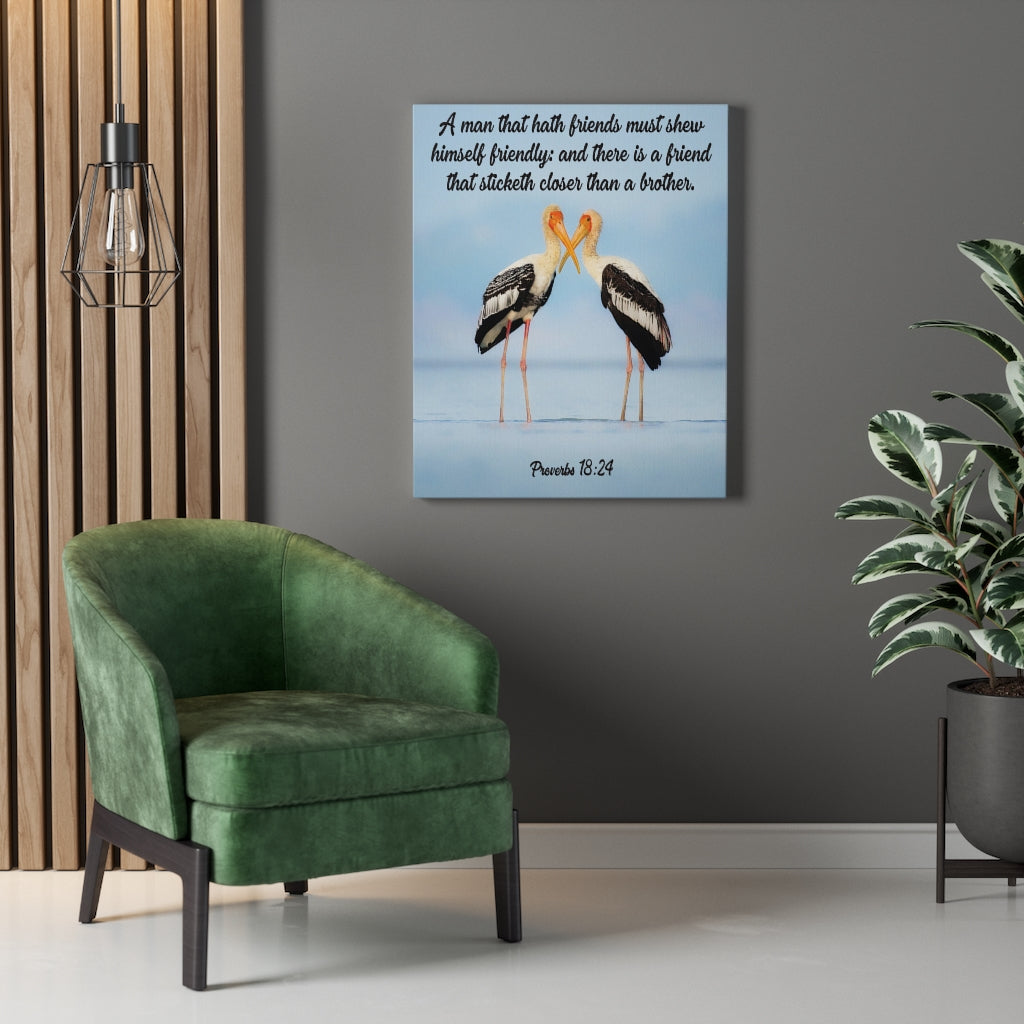 Scripture Walls Closer Than a Brother Proverbs 18:24 Bible Verse Canvas Christian Wall Art Ready to Hang Unframed-Express Your Love Gifts
