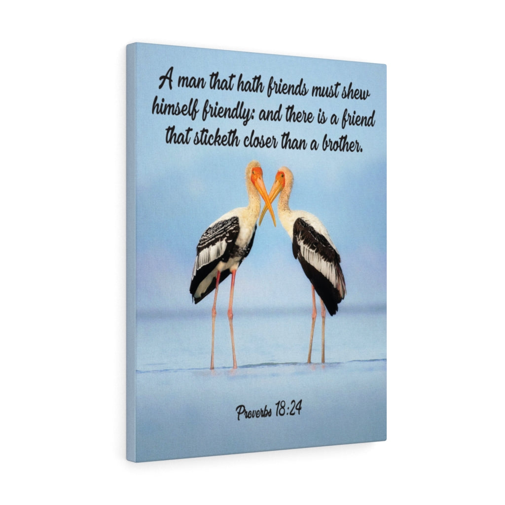 Scripture Walls Closer Than a Brother Proverbs 18:24 Bible Verse Canvas Christian Wall Art Ready to Hang Unframed-Express Your Love Gifts