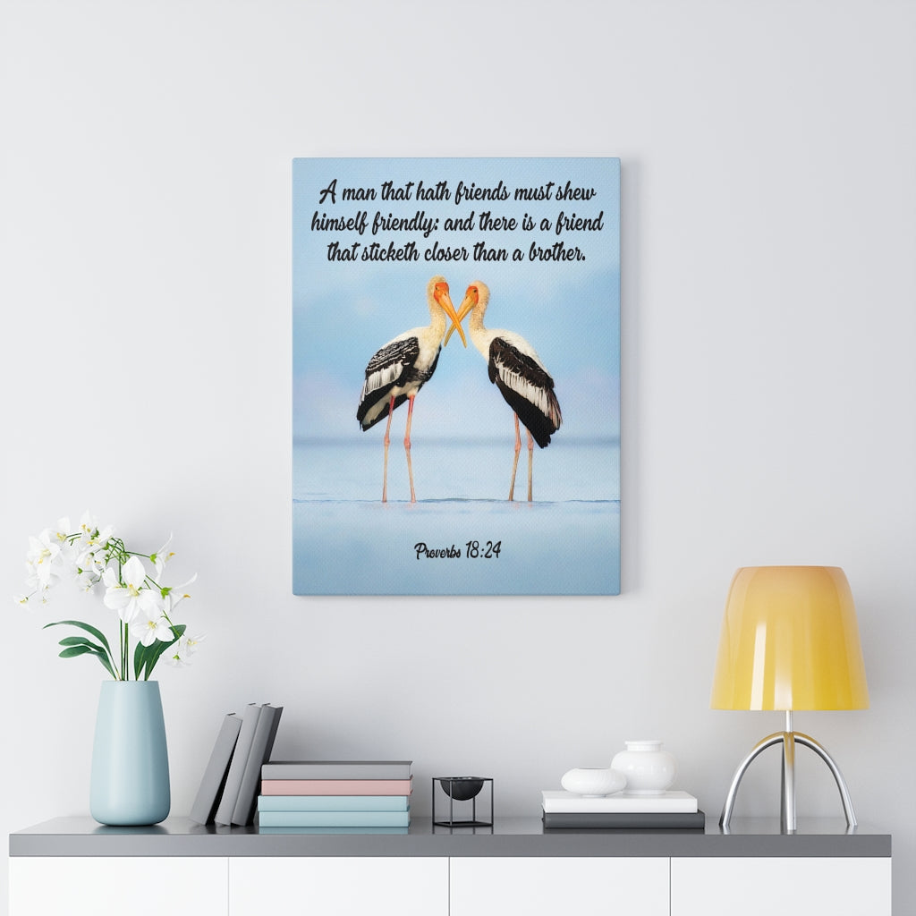 Scripture Walls Closer Than a Brother Proverbs 18:24 Bible Verse Canvas Christian Wall Art Ready to Hang Unframed-Express Your Love Gifts