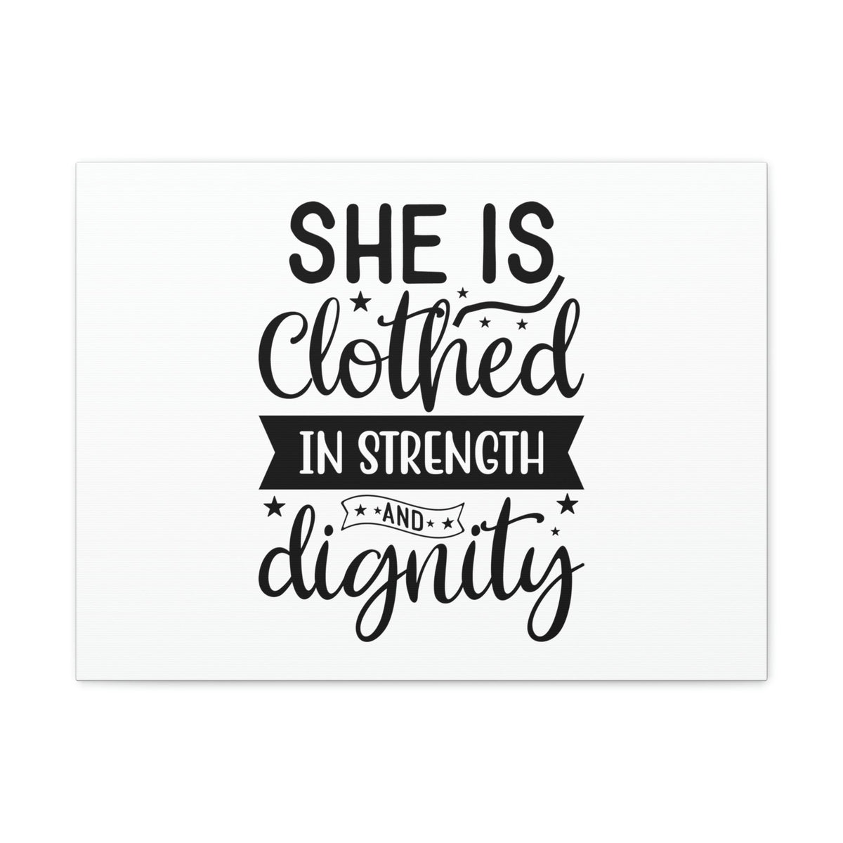 Scripture Walls Clothed In Strength Proverbs 31:25 Many Stars Christian Wall Art Bible Verse Print Ready to Hang Unframed-Express Your Love Gifts