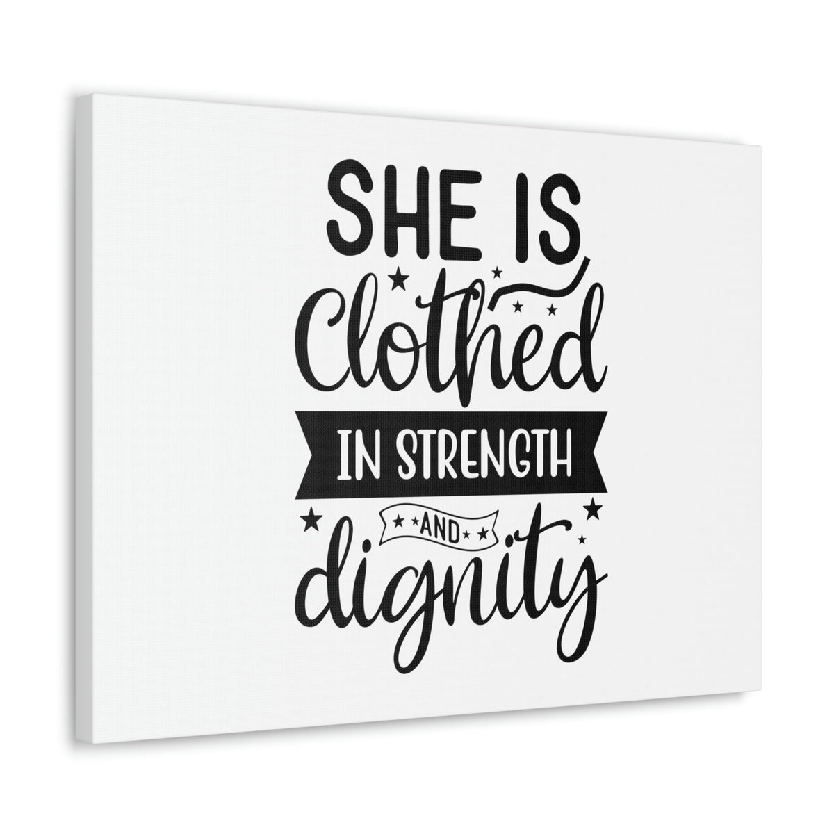 Scripture Walls Clothed In Strength Proverbs 31:25 Many Stars Christian Wall Art Bible Verse Print Ready to Hang Unframed-Express Your Love Gifts