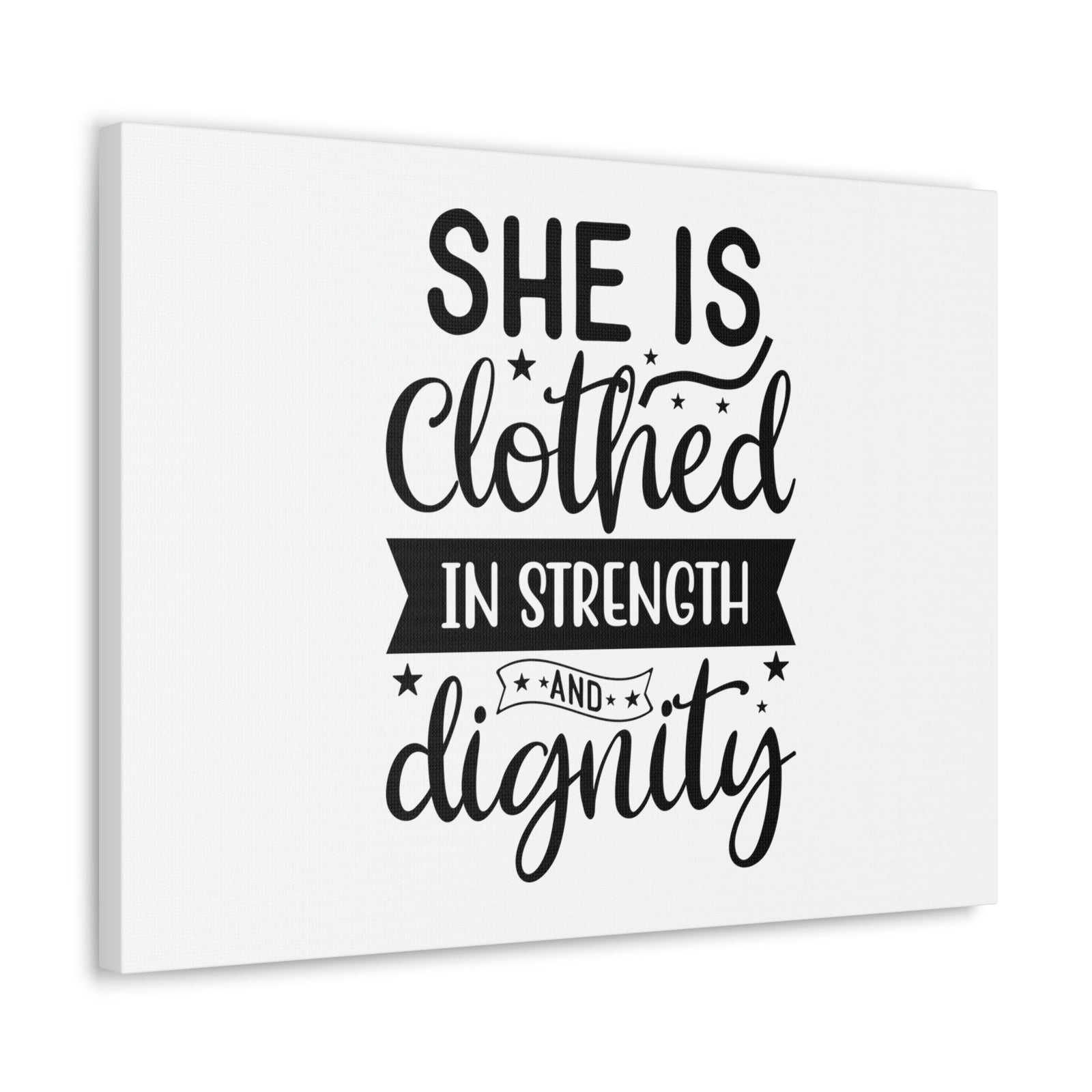 Scripture Walls Clothed In Strength Proverbs 31:25 Many Stars Christian Wall Art Bible Verse Print Ready to Hang Unframed-Express Your Love Gifts