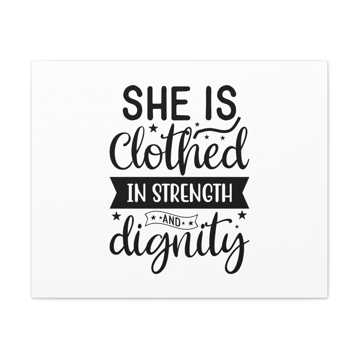 Scripture Walls Clothed In Strength Proverbs 31:25 Many Stars Christian Wall Art Bible Verse Print Ready to Hang Unframed-Express Your Love Gifts