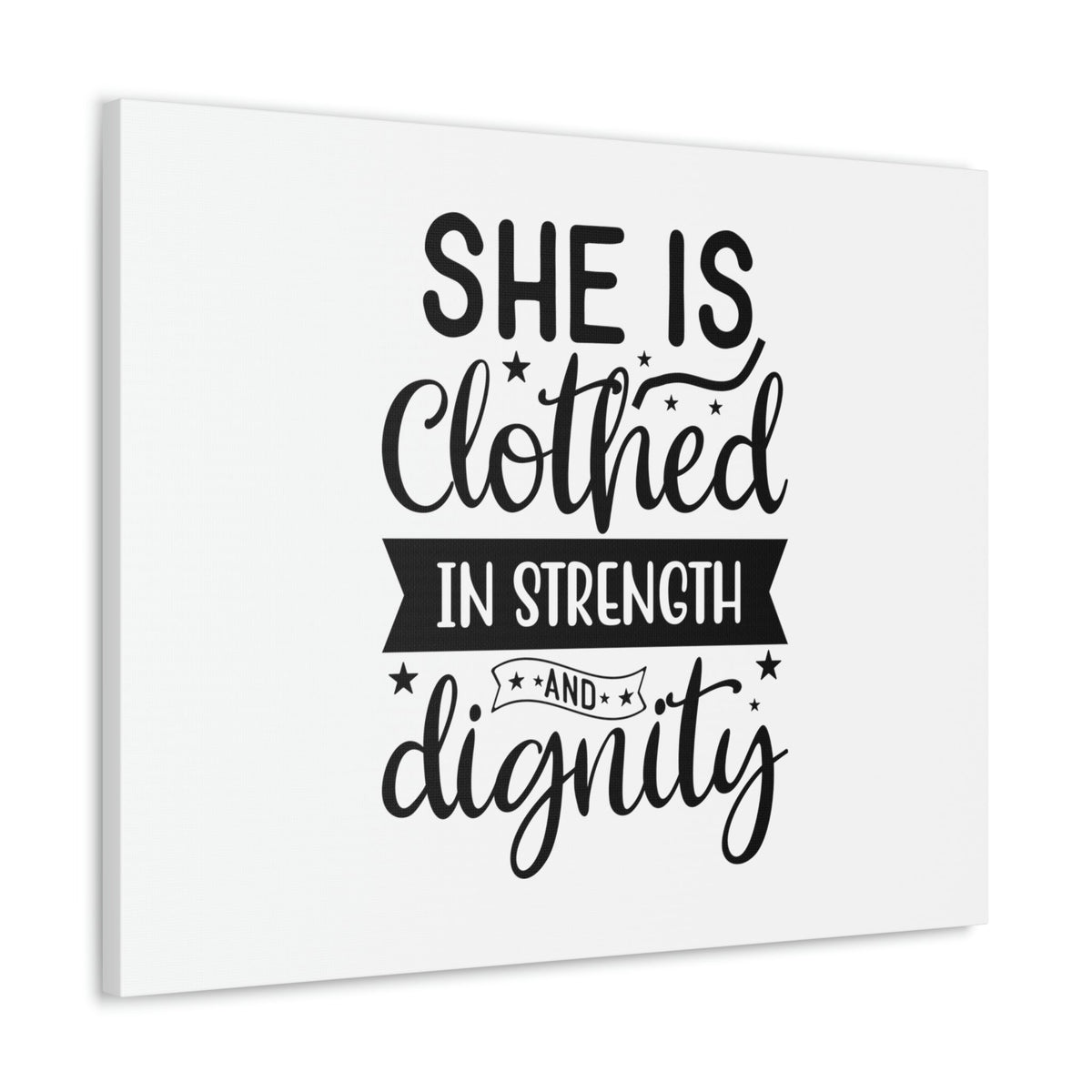 Scripture Walls Clothed In Strength Proverbs 31:25 Many Stars Christian Wall Art Bible Verse Print Ready to Hang Unframed-Express Your Love Gifts