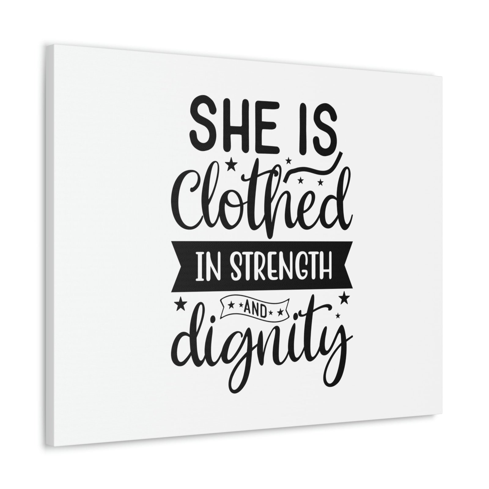 Scripture Walls Clothed In Strength Proverbs 31:25 Many Stars Christian Wall Art Bible Verse Print Ready to Hang Unframed-Express Your Love Gifts