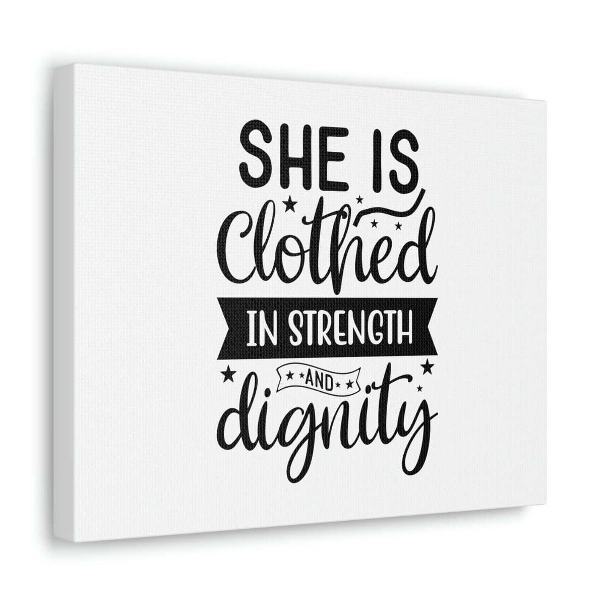 Scripture Walls Clothed In Strength Proverbs 31:25 Many Stars Christian Wall Art Bible Verse Print Ready to Hang Unframed-Express Your Love Gifts